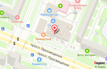 Супермаркет Перекрёсток в Санкт-Петербурге на карте