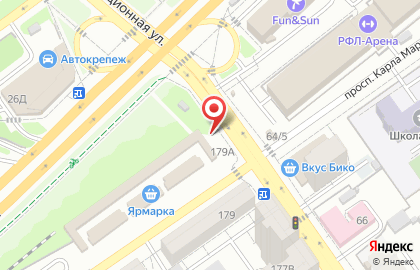 Магазин продуктов 24 часа на улице Карла Маркса на карте