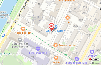 Продуктовый магазин Вечерний в Центральном районе на карте