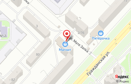 Продуктовый магазин Казачок на улице Мате Залка на карте