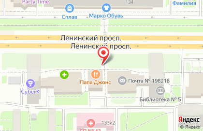 SПБ на Ленинском проспекте на карте