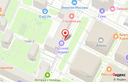 Банк Русский Стандарт на метро Сокол на карте