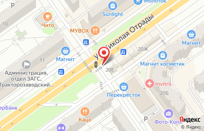 Киоск по продаже печатной продукции в Тракторозаводском районе на карте