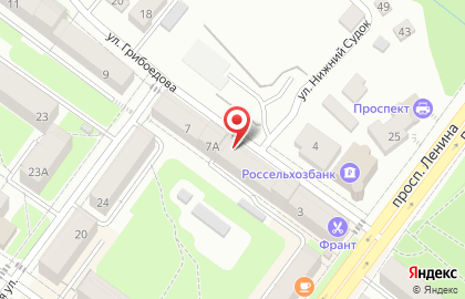 Военная прокуратура Брянского гарнизона на улице Грибоедова на карте