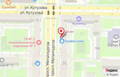 Текстиль-салон Брависсимо на проспекте Металлургов на карте