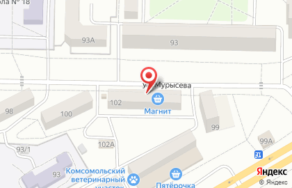 Киоск по продаже фруктов и овощей в Комсомольском районе на карте