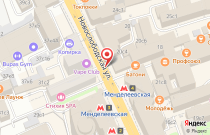 Sixt на Новослободской улице на карте