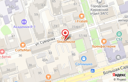 Магазин разливного пива на улице Суворова на карте