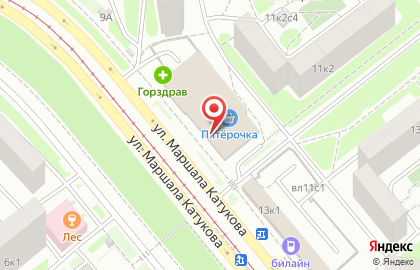 Евросеть в Строгино (ул Маршала Катукова) на карте