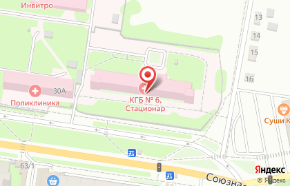 Больница Курская городская больница №6 в Железнодорожном районе на карте