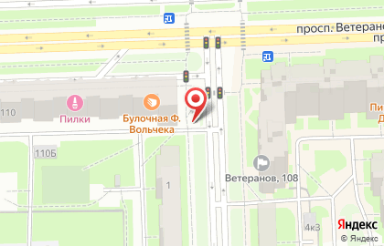Ресторан домашней кухни Теремок на проспекте Ветеранов на карте