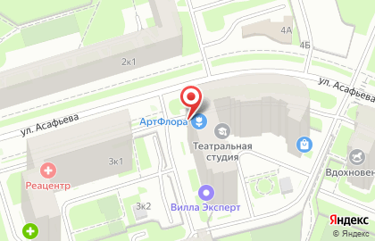 Цветочный магазин АртФлора на проспекте Просвещения на карте
