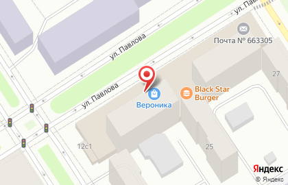 Супермаркет Брусничка в Центральном районе на карте