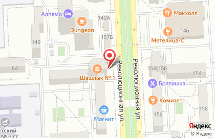 Киоск по продаже мясной продукции и полуфабрикатов на Революционной улице на карте