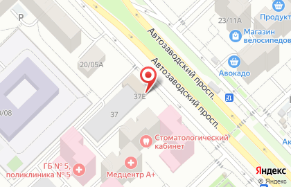 Салон Оптика Регион на Автозаводском проспекте на карте