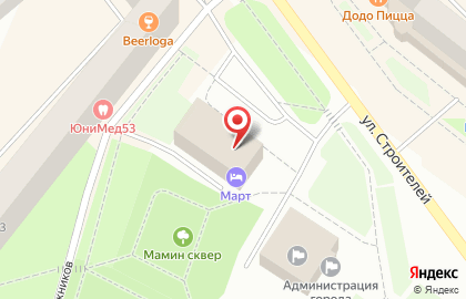 Магазин цифровой и бытовой техники DNS на улице Строителей на карте