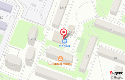 Супермаркет Магнит у дома на проспекте Дзержинского на карте