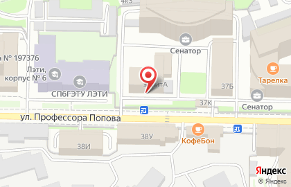 Бизнес-центр Сенатор на улице Профессора Попова на карте