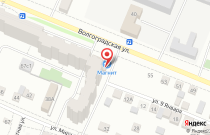 Супермаркет Магнит у дома на Волгоградской улице на карте