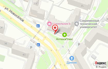 Супермаркет Вита-Маркет на улице Новосёлов на карте