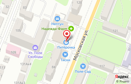Супермаркет Пятёрочка на Московской улице на карте