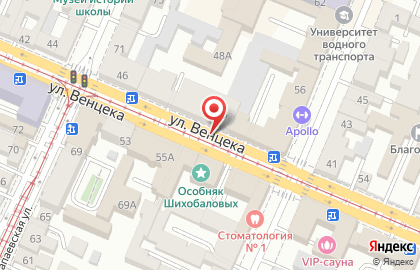 Самарский областной художественный музей на улице Венцека на карте