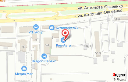 Тольяттинский завод прицепов Атлетик на улице Антонова-Овсеенко на карте