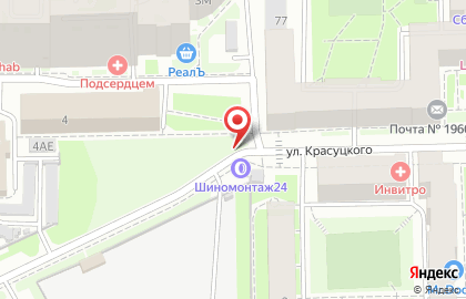 Шиномонтажная мастерская Шинная Федерация на Московском проспекте на карте