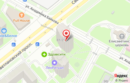 Участковый пункт полиции, 6 отдел милиции УВД Калининского района на Светлановском проспекте на карте