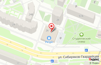 Ретро на улице Сибиряков-Гвардейцев на карте
