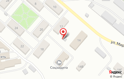 Продовольственный магазин на улице Мира на карте