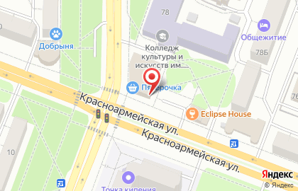 Супермаркет Пятёрочка на улице Машиностроителей на карте