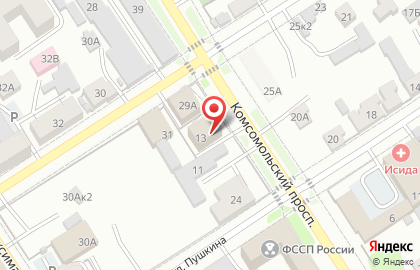УФМС, Управление Федеральной Миграционной службы по Алтайскому краю на Комсомольском проспекте на карте