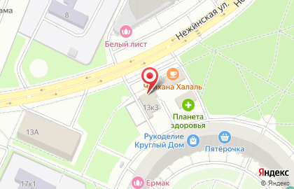 Продовольственный магазин в Москве на карте