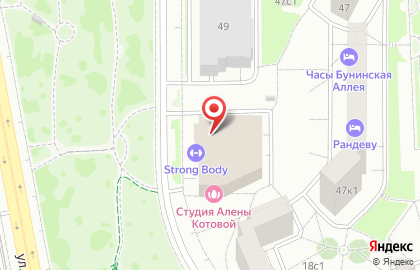 Студия растяжки Strong Body в Бутово на карте
