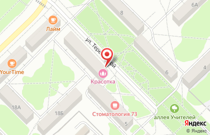 Парикмахерская Красотка на улице Терешковой на карте