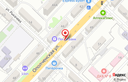 Почтовое отделение №65 на Ополченской улице на карте