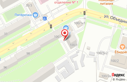 Ковровый двор на улице Объединения на карте