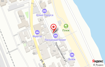 Гостиница Лазурный берег на Локомотивной улице на карте