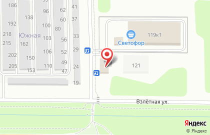 Продуктовый магазин на ул. Взлётная, 10 к2 на карте