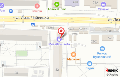 МТС на улице Лизы Чайкиной на карте