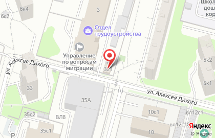 Компьютерный клуб на улице Алексея Дикого на карте