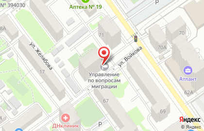 Отделение по вопросам миграции Отдел полиции №6, Управление МВД России по г. Воронежу на карте