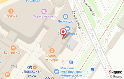 Супермаркет Лента в Санкт-Петербурге на карте