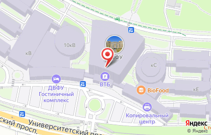 Дальневосточный федеральный университет во Владивостоке на карте