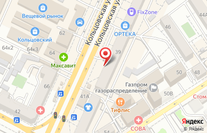 Универсам ЦентрТорг на Кольцовской улице на карте