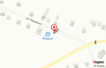 Строительный магазин Квадрат на улице Пушкина на карте