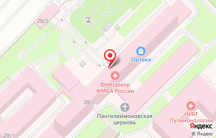 Научно-исследовательский институт пульмонологии ФМБА России на Ореховом бульваре на карте