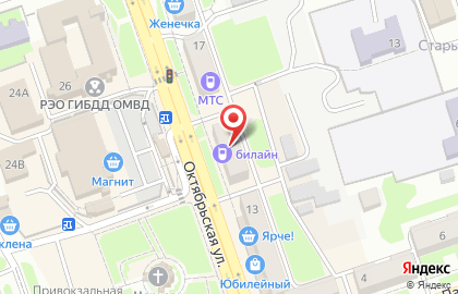 Универсальный магазин 7 ЦВЕТОВ на Октябрьской улице на карте