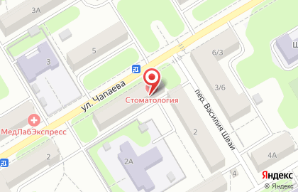 Стоматологический кабинет на улице Чапаева на карте